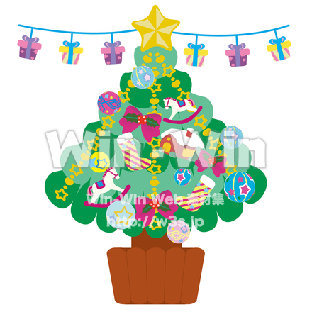 クリスマスツリーデコレーションのCG・イラスト素材 W-029227