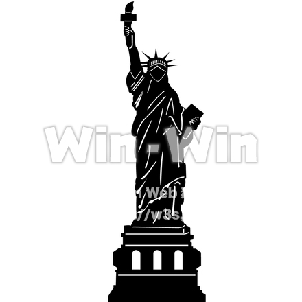 自由の女神のシルエット素材 W-028290