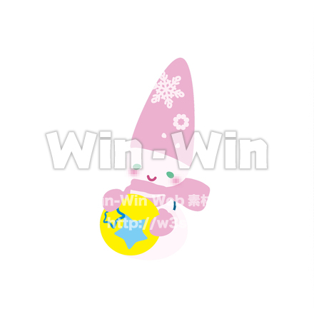 雪だるまpinkのCG・イラスト素材 W-029234