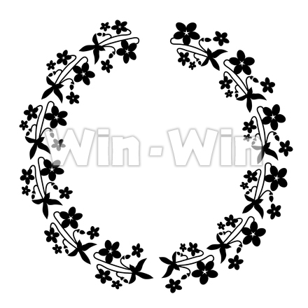 すみれの花輪のシルエット素材 W-028248