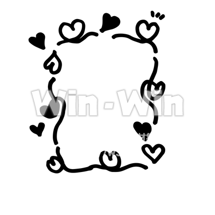 ハートのフレームのシルエット素材 W-028182