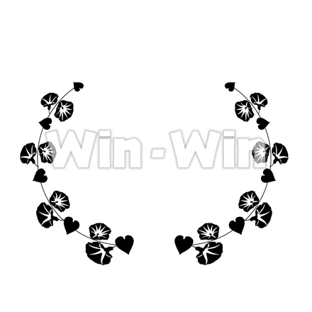 花輪_ヒルガオのシルエット素材 W-029803