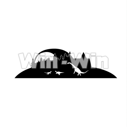 恐竜博物館のシルエット素材 W-029293