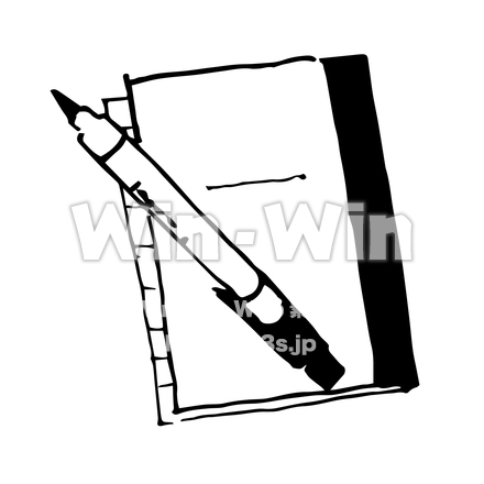 ノートとペンのシルエット素材 W-028813