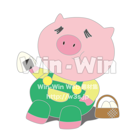 さんびきのこぶたの2番目のCG・イラスト素材 W-028053