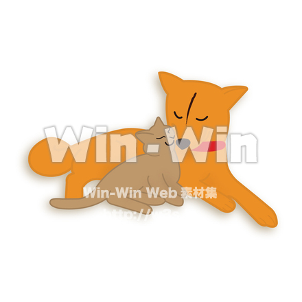 寄り添う犬と猫のCG・イラスト素材 W-028850