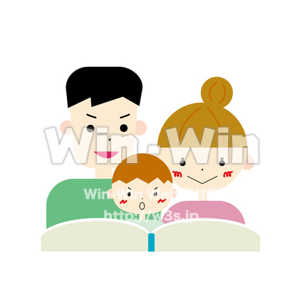 えほんを読む家族のCG・イラスト素材 W-028241