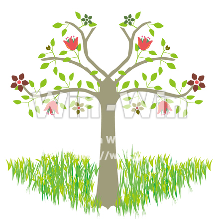 北欧風の大きな木のCG・イラスト素材 W-028325