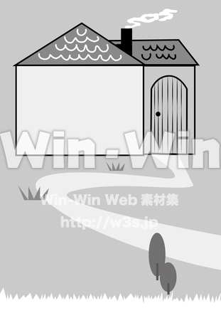 狼と7匹の子やぎ　カレンダー背景のシルエット素材 W-029418