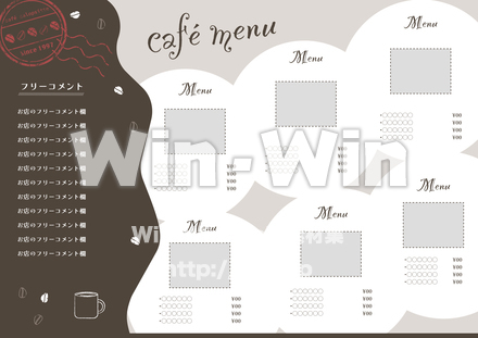 三つ折りリーフレット　テンプレート裏面のCG・イラスト素材 W-029980