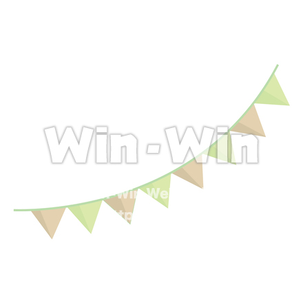 フラッグガーランド／三角フラッグのCG・イラスト素材 W-029472