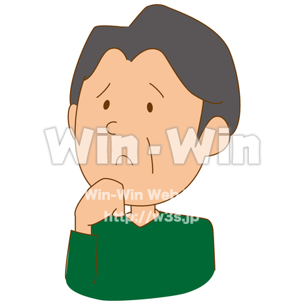 困っているおじいさんのCG・イラスト素材 W-028128