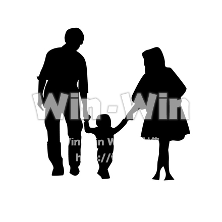 家族のシルエット素材 W-028720