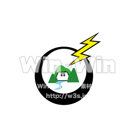 水力発電カラー版（シンボル）のCG・イラスト素材 W-029488