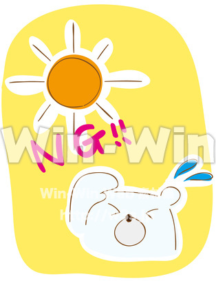直射日光NGしろくまのCG・イラスト素材 W-029731