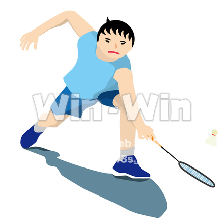 バドミントン選手のCG・イラスト素材 W-028731