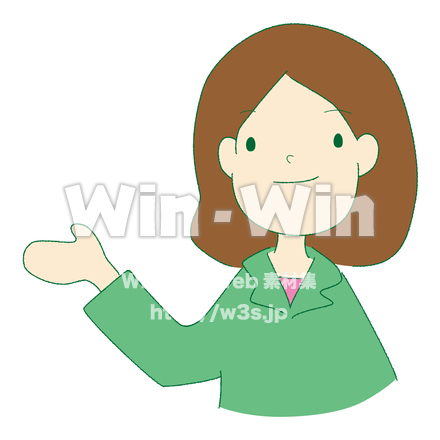 案内する女性のシンプルイラストのCG・イラスト素材 W-028640