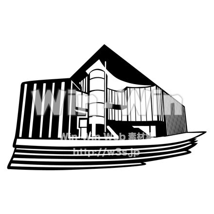 アートセンターのシルエット素材 W-029744