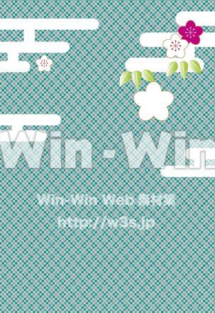 はがきサイズ背景　正月のCG・イラスト素材 W-028462