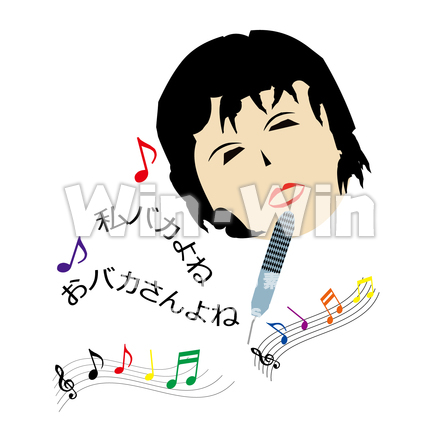 カラオケ教室女性その2のCG・イラスト素材 W-028756