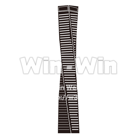 カヤンタワーのシルエット素材 W-029317