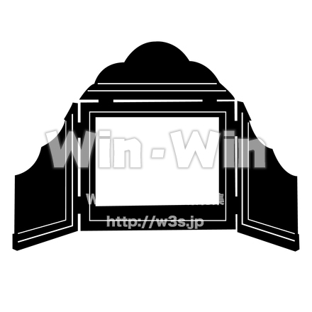 紙芝居フレームのシルエット素材 W-028786