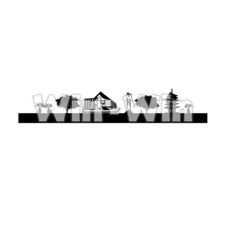 新百合ヶ丘の街並みのシルエット素材 W-029747