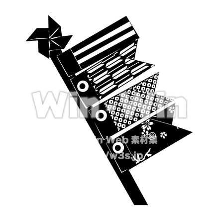 こいのぼりのシルエット素材 W-029651