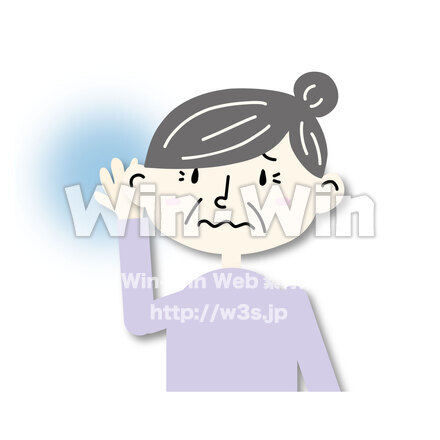 耳が聞こえにくいおばあちゃんのCG・イラスト素材 W-028422