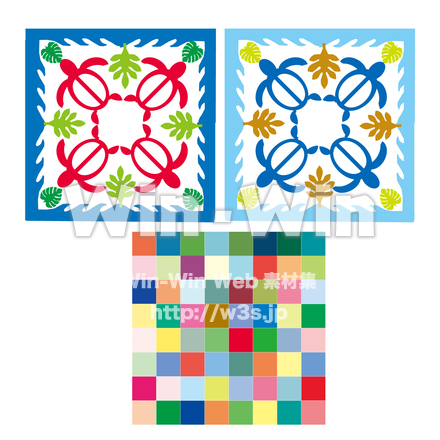 キルト3点のCG・イラスト素材 W-029138