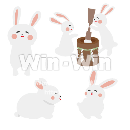 うさぎポージング５種のCG・イラスト素材 W-029207