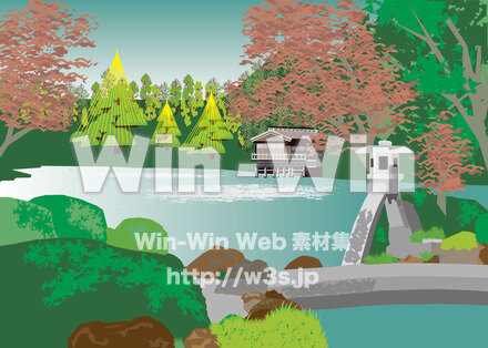 金沢兼六園のCG・イラスト素材 W-028036