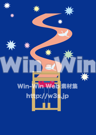 鶴の恩返し機織り機のCG・イラスト素材 W-028086