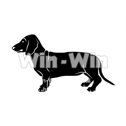 ダックスフンドのシルエット素材 W-028538