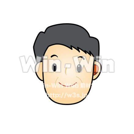 補聴器つけた男性のCG・イラスト素材 W-029351