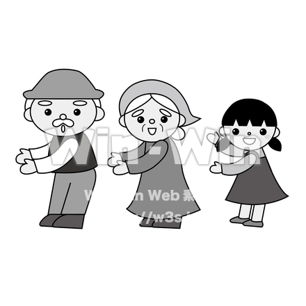 おおきなかぶ登場人物のシルエット素材 W-028210