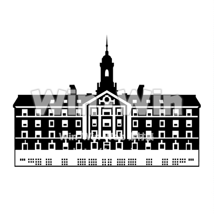 ハーバード大学のシルエット素材 W-028121