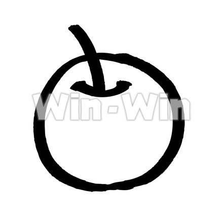 りんごのシルエット素材 W-028365