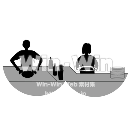 屋台_文化祭のシルエット素材 W-029923