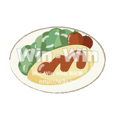 オムライスのCG・イラスト素材 W-029972