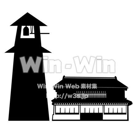 小江戸川越のシルエット素材 W-029819