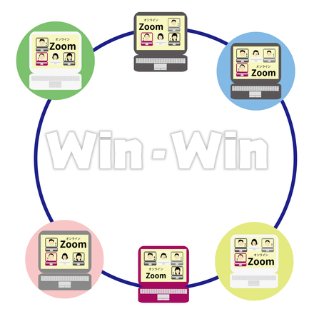 Zoomでオンライン参加のCG・イラスト素材 W-029038