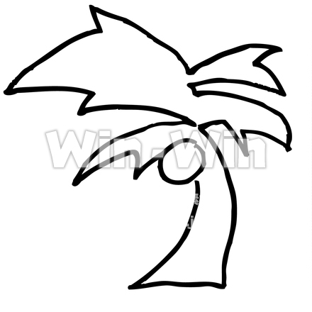 ヤシの木のシルエット素材 W-029028