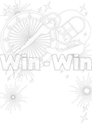 塗り絵の背景　シンデレラのCG・イラスト素材 W-028040