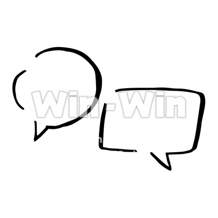 吹き出し２種のシルエット素材 W-028187