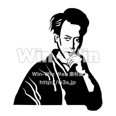 芥川龍之介のシルエット素材 W-028516