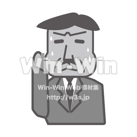 サラリーマン　上司　イラスト素材２のシルエット素材 W-029401