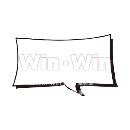 ふきだし（四角）のシルエット素材 W-029323