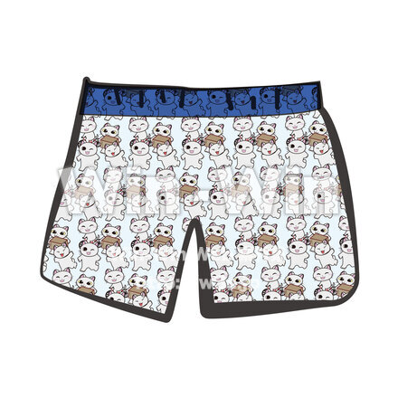 ネコ柄トランクスのCG・イラスト素材 W-028945