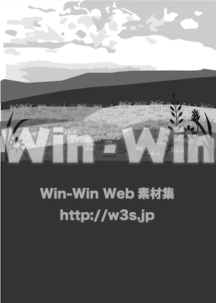高原のシルエット素材 W-028763